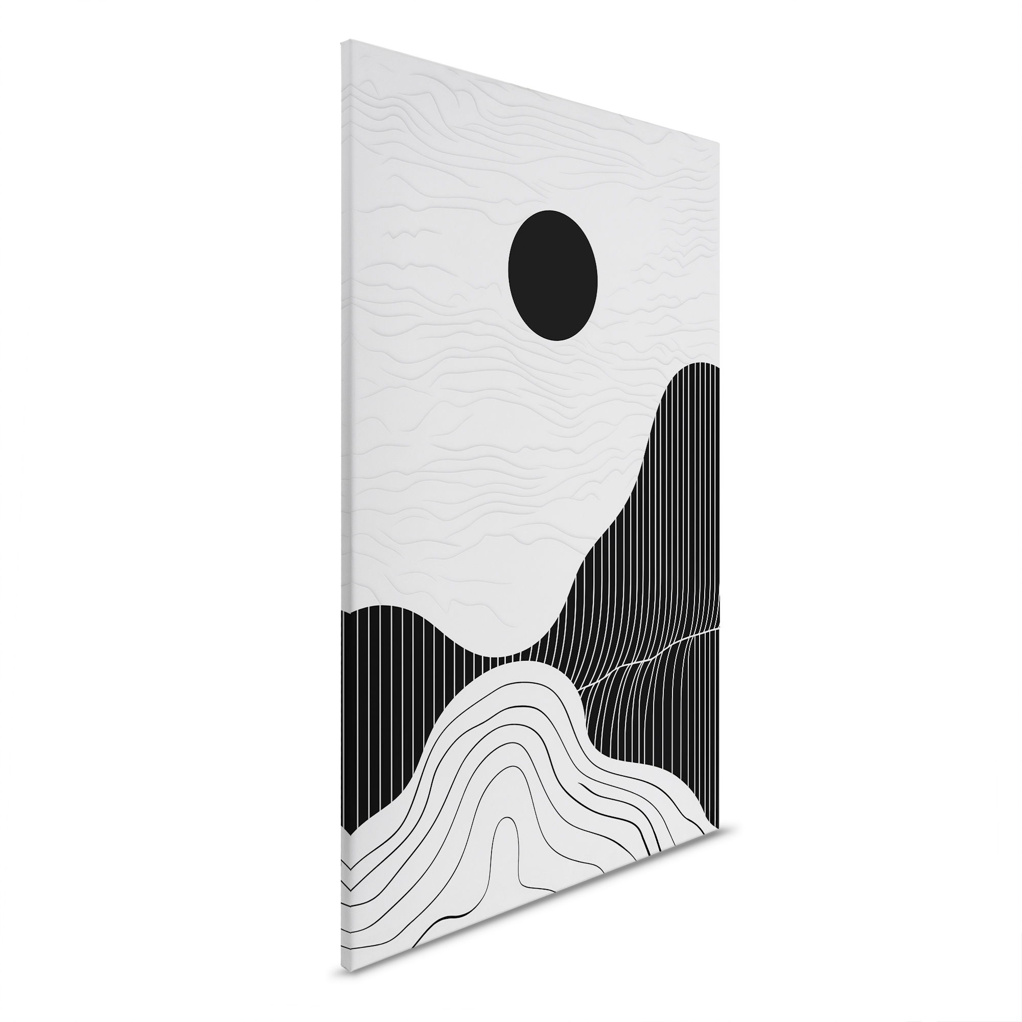         Leinwandbild Minimalistische Berglandschaft - Schwarz-Weiß Leinwand mit modernem Design – 30 x 45 cm - Schwarz, Grau
    