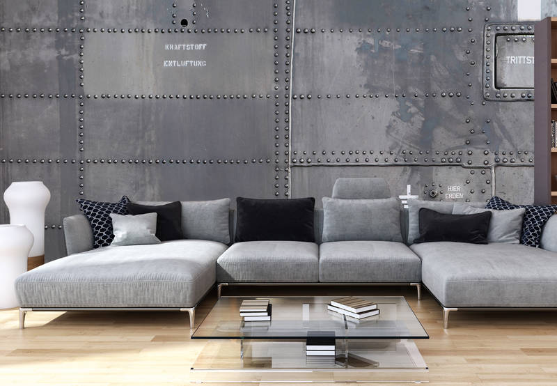 wohnsofa, eckcouch, grau, stoff, couchtisch