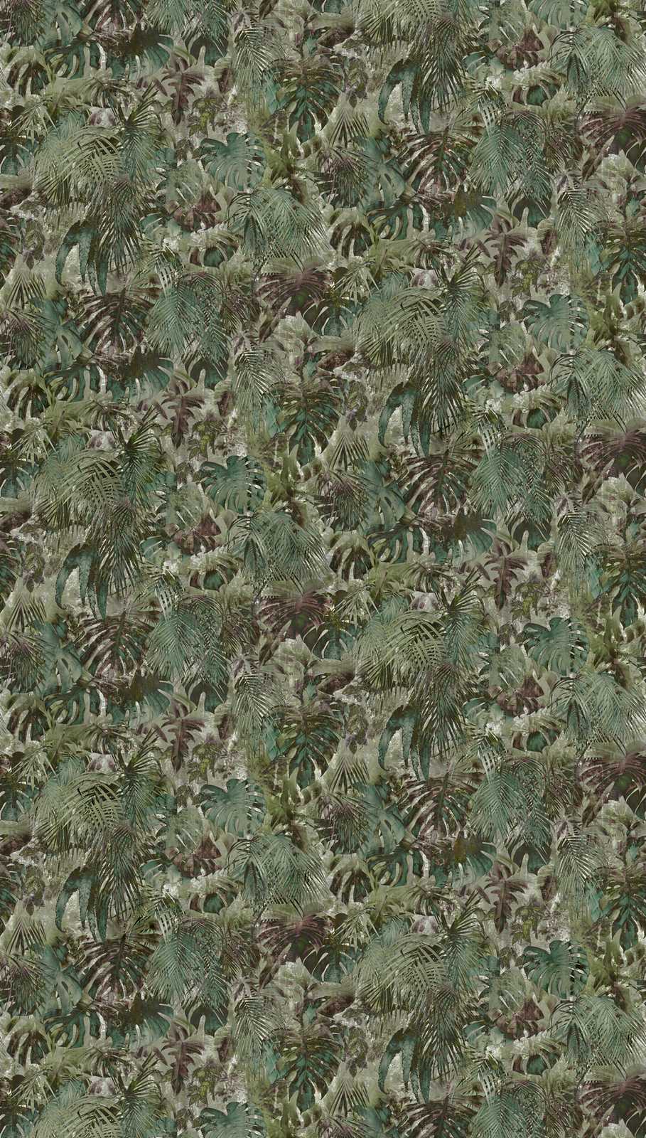             Jungle motief vliesbehang met tropisch bladmotief - groen
        