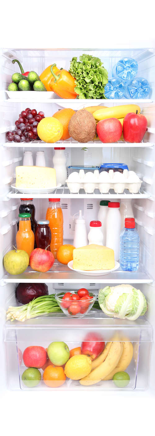 fruits, vegetables, refrigerator, milch, käse