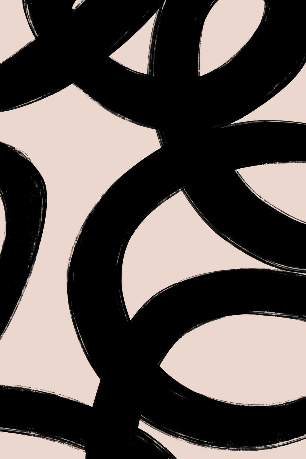             Minimalistische Kreise und Linien - Leinwandbild für zeitlose Eleganz – 30 x 45 cm - Creme, Schwarz
        