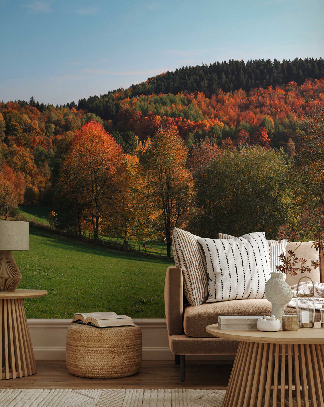 Herbstlaub,  Wald,  Landschafts-Tapete,  Wohnzimmer,  Kissen