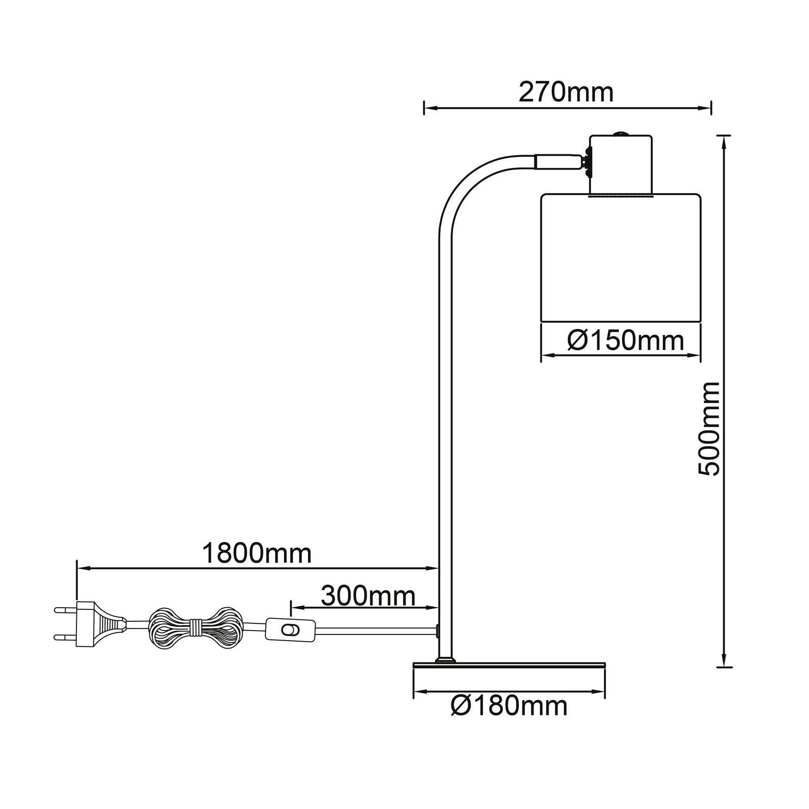             Tischleuchte aus Glas - Tim 2 – Braun
        