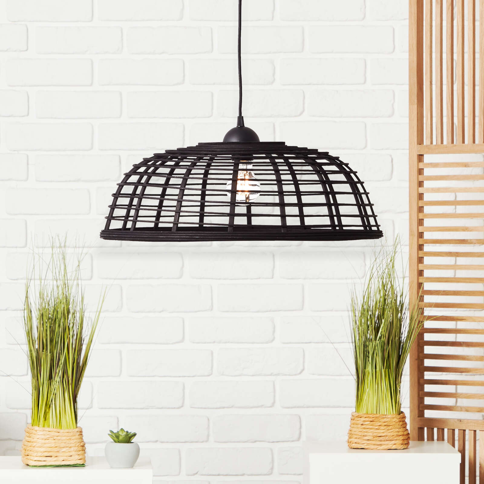             Bamboo pendant light - Elma 2 - Brown
        