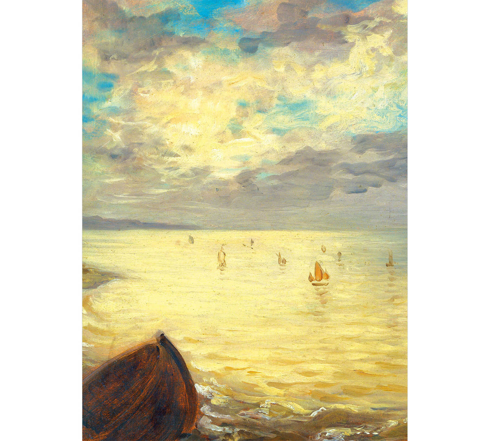         Schmale Fototapete Meer – Blau, Beige, Braun
    