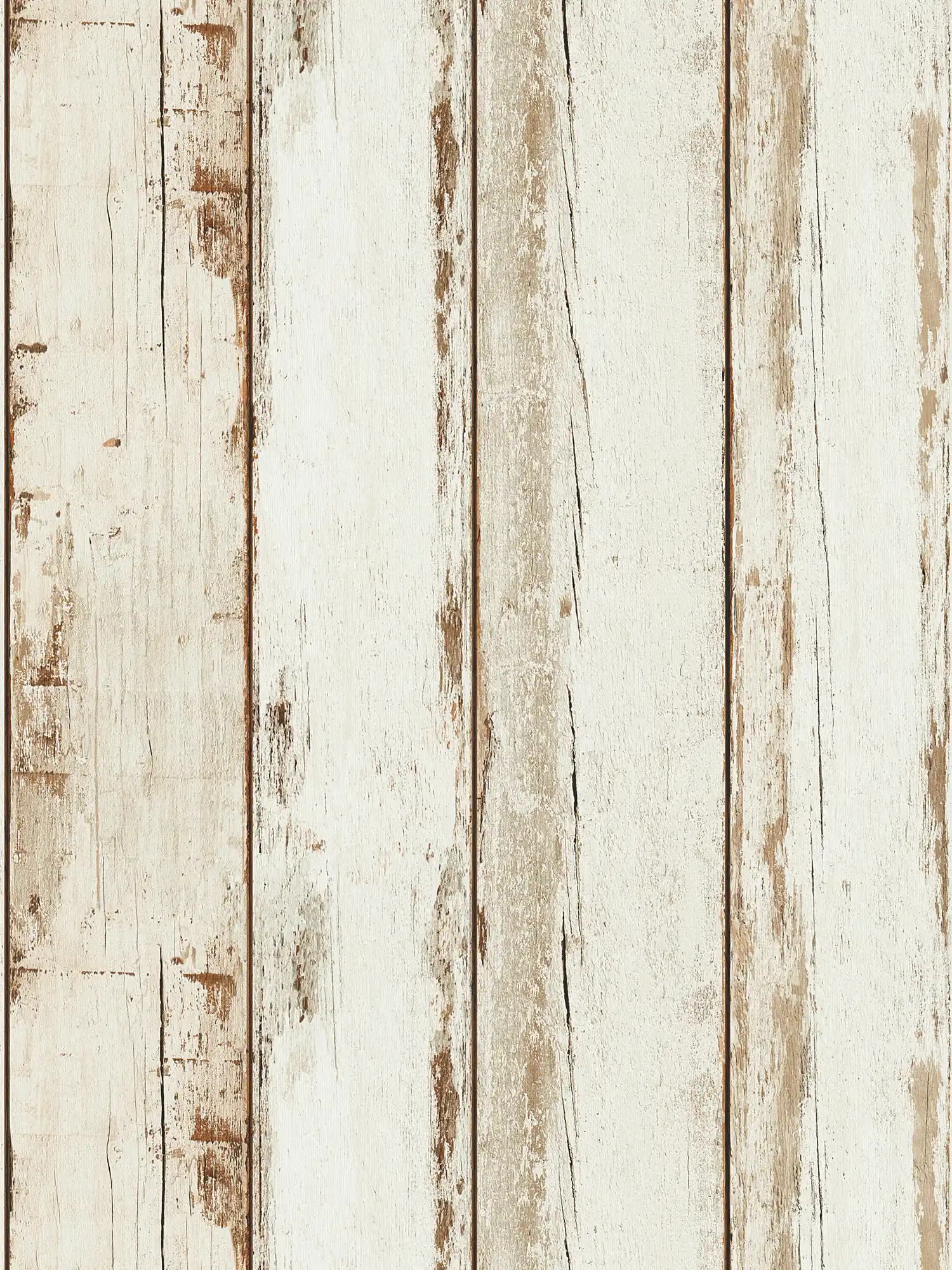         Vintage wood wallpaper, used look, rustic country style - cream, brown
    