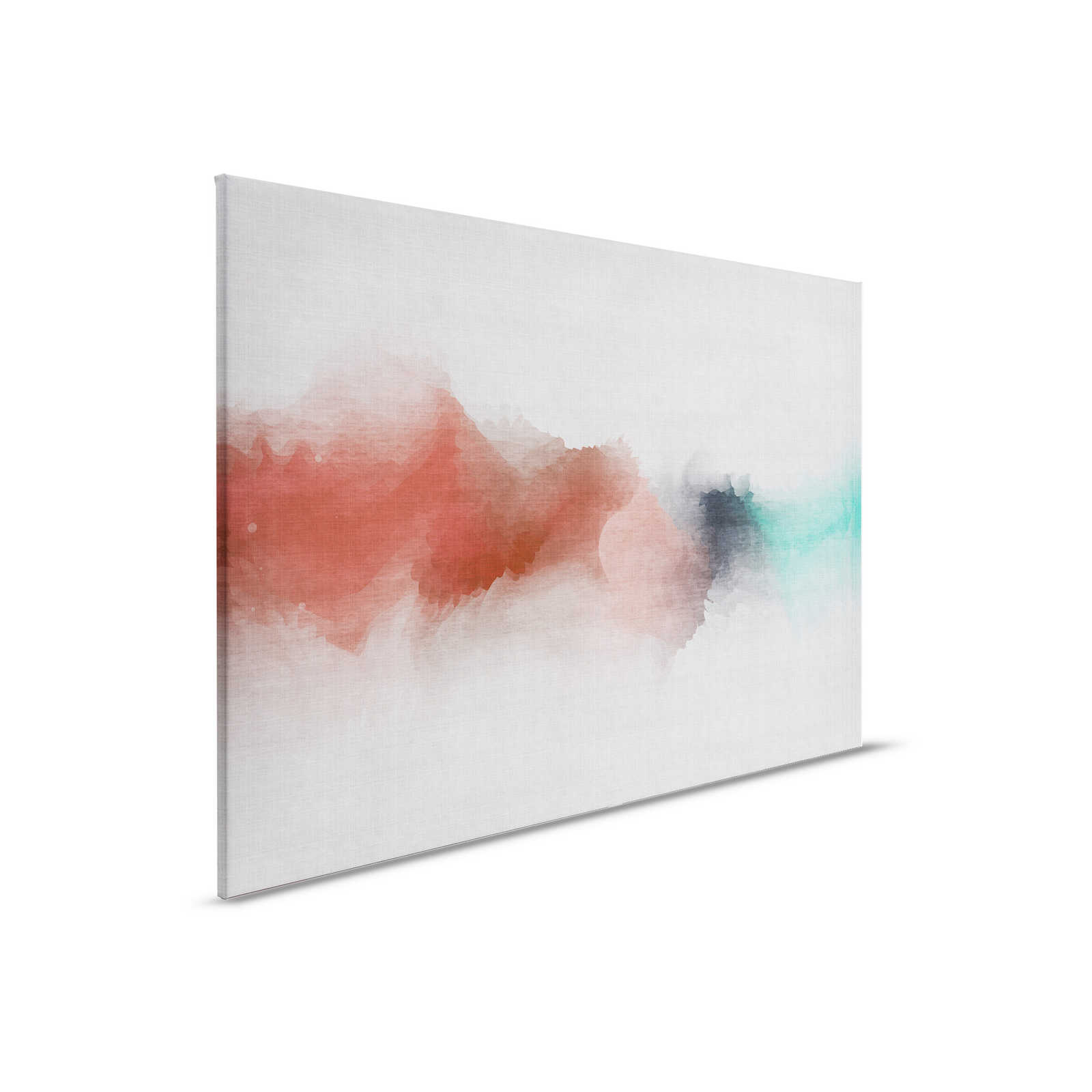             Daydream 2 - Leinwandbild in naturleinen Struktur mit Farbfleck im Aquarell Stil – 0,90 m x 0,60 m
        