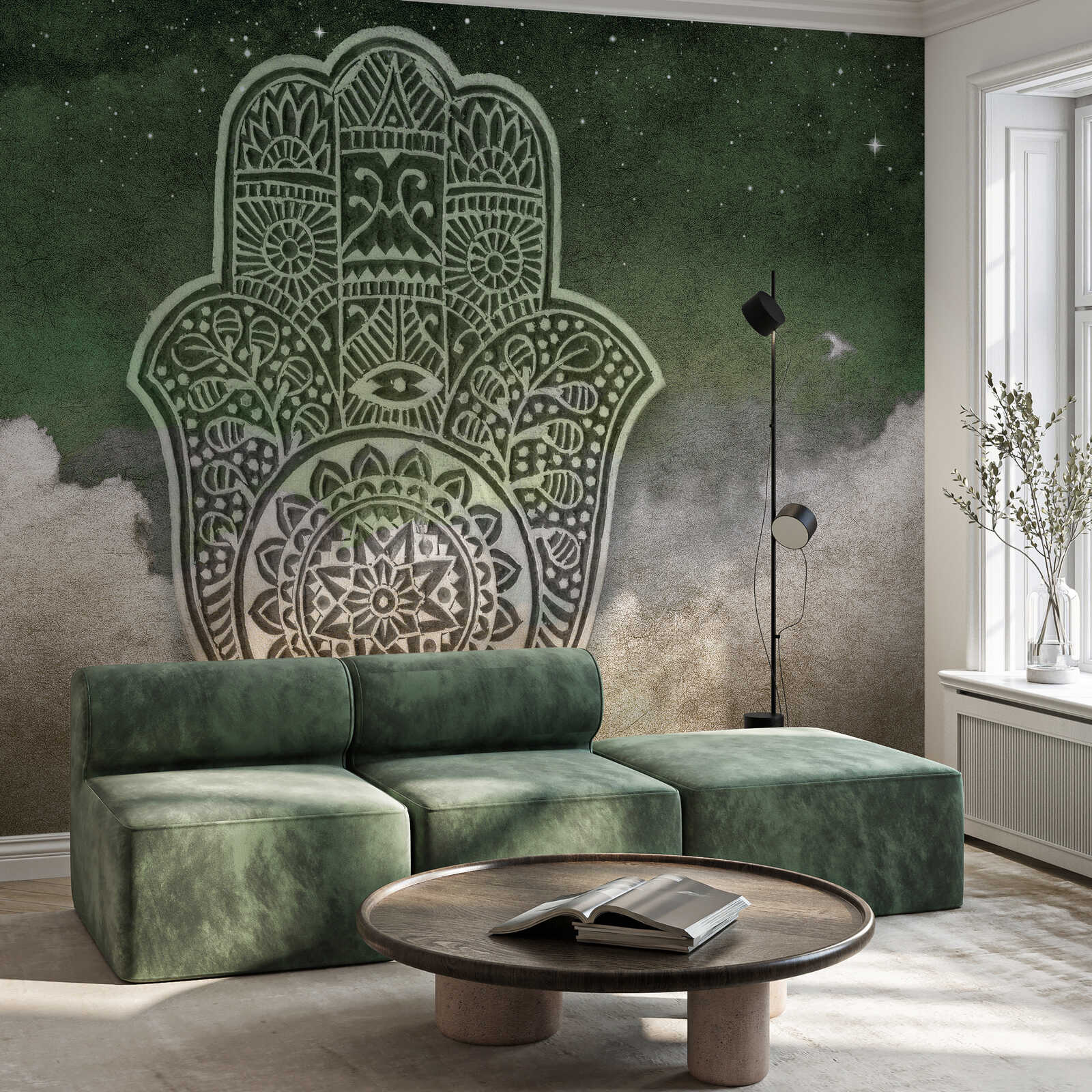 Sofa, Sessel, Grün, Samt, Wandtattoo