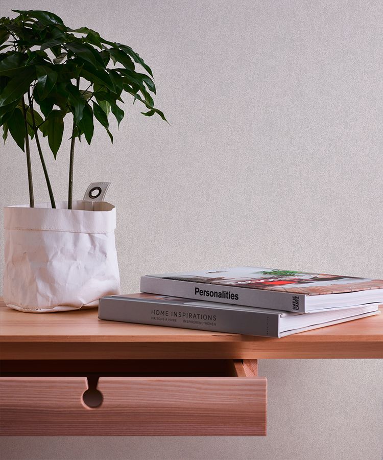 Detail view wallpapered wall, plain non-woven wallpaper Jette AS339231