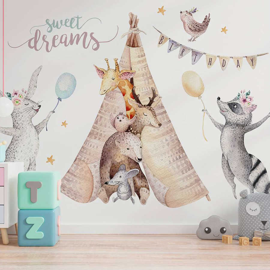 Wandtattoo, Tiermuster, Zelt, Wanddeko, Kinderzimmer