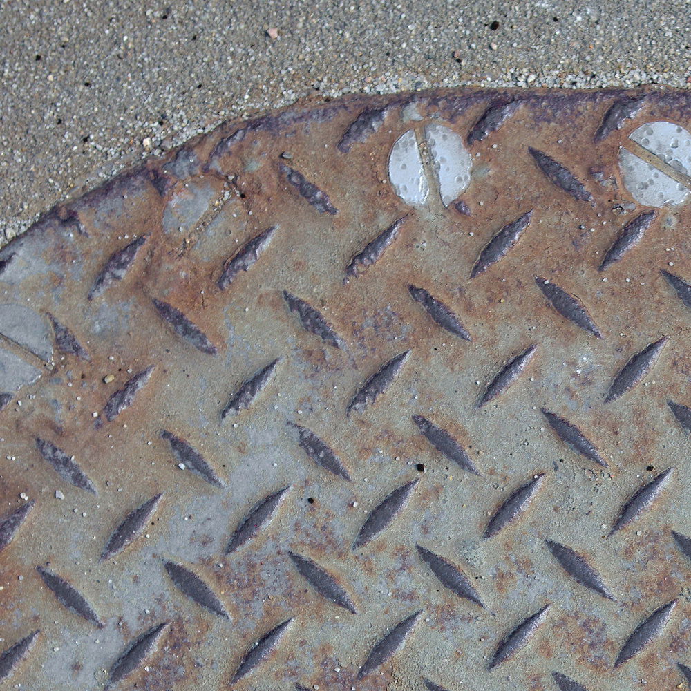             Werkstatt Style Fototapete Vliestapete – Metallplatte mit Nieten im Used-Look 3D – Grau, Braun
        