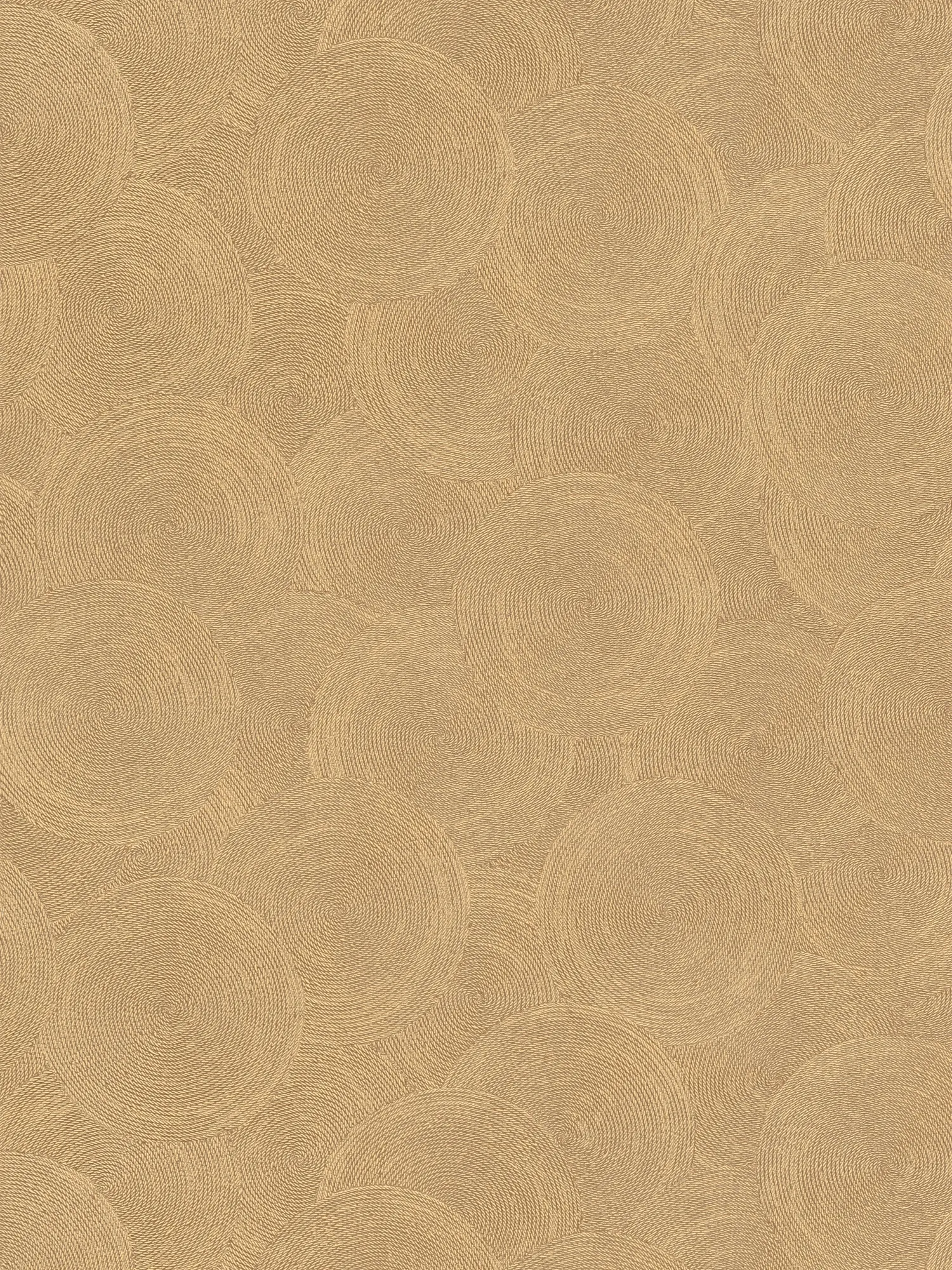         Vliestapete mit abstraktem Kreismuster und Metallic-Akzenten – Braun, Gelb
    