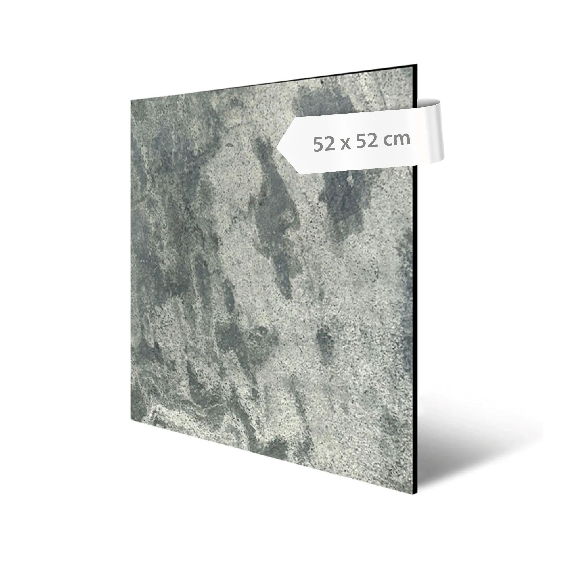 Echtstein Wandpaneele in Schieferoptik mit Diamantstruktur 52 x 52 cm - Grau