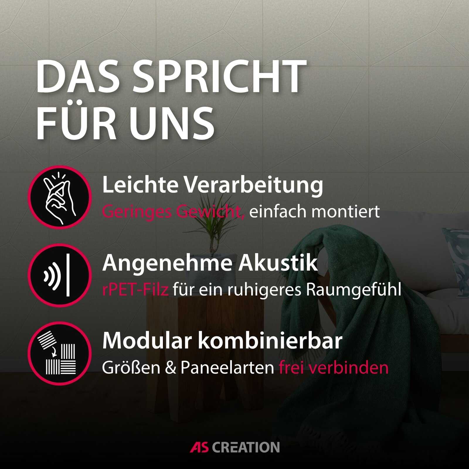 Leichte Verarbeitung, Akustik, Modular, Kombinierbar, Paneele