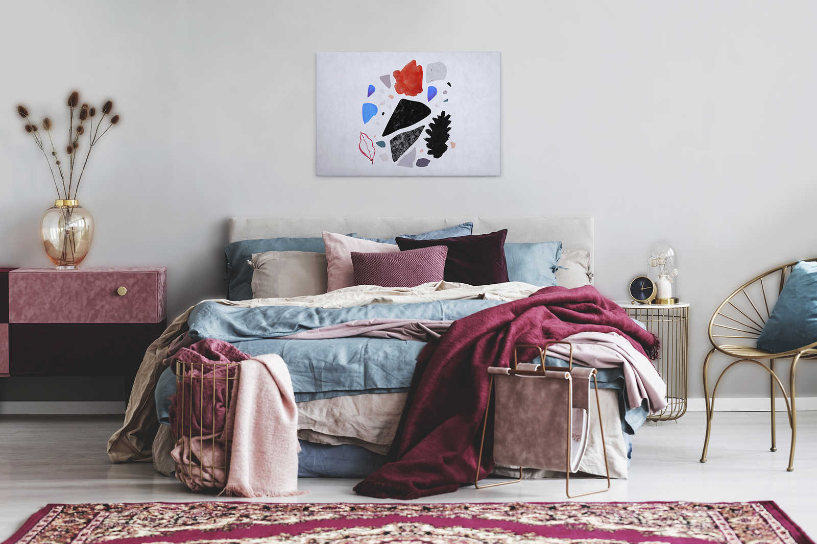             Terrazzo 3 - Aquarell Terrazzo Wanddeko als Leinwandbild - Löschpapier Struktur – 0,90 m x 0,60 m
        