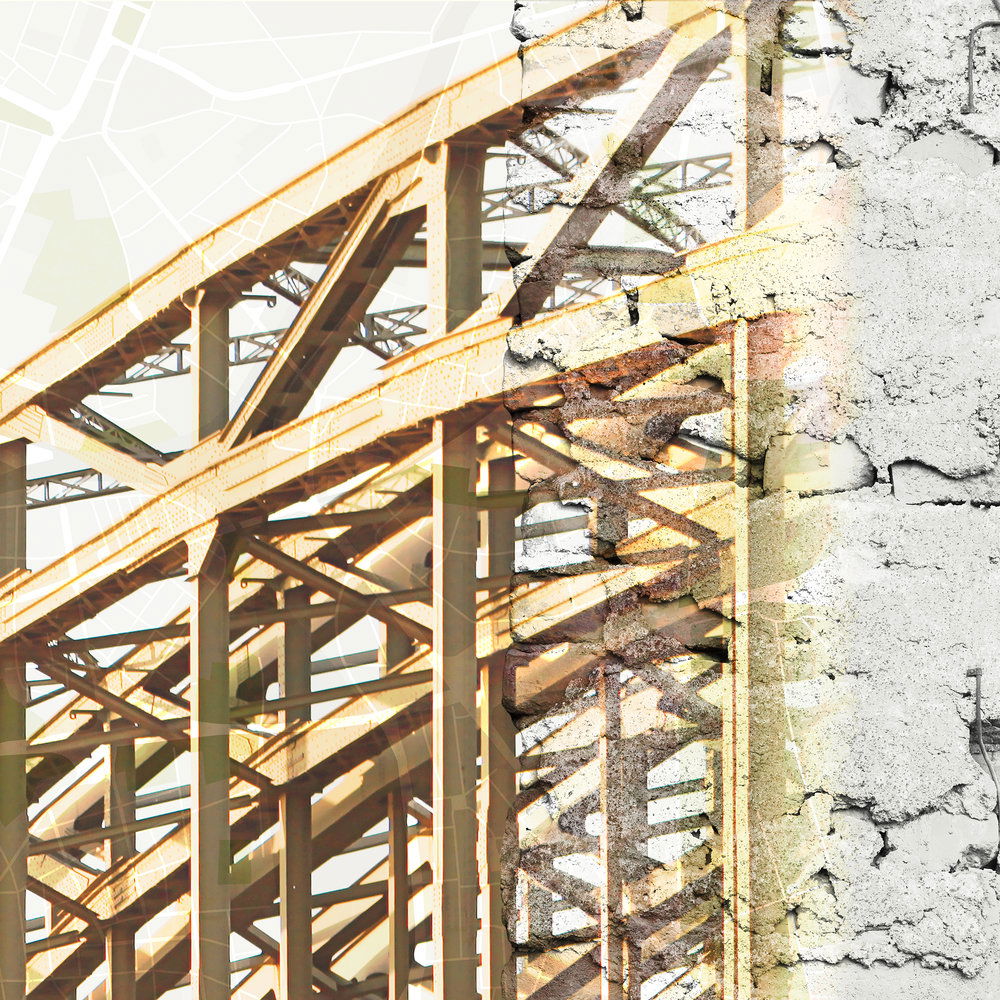             Architektur Design Vliestapete – Fototapete mit Hohenzollernbrücke aus Köln – Beige, Braun
        