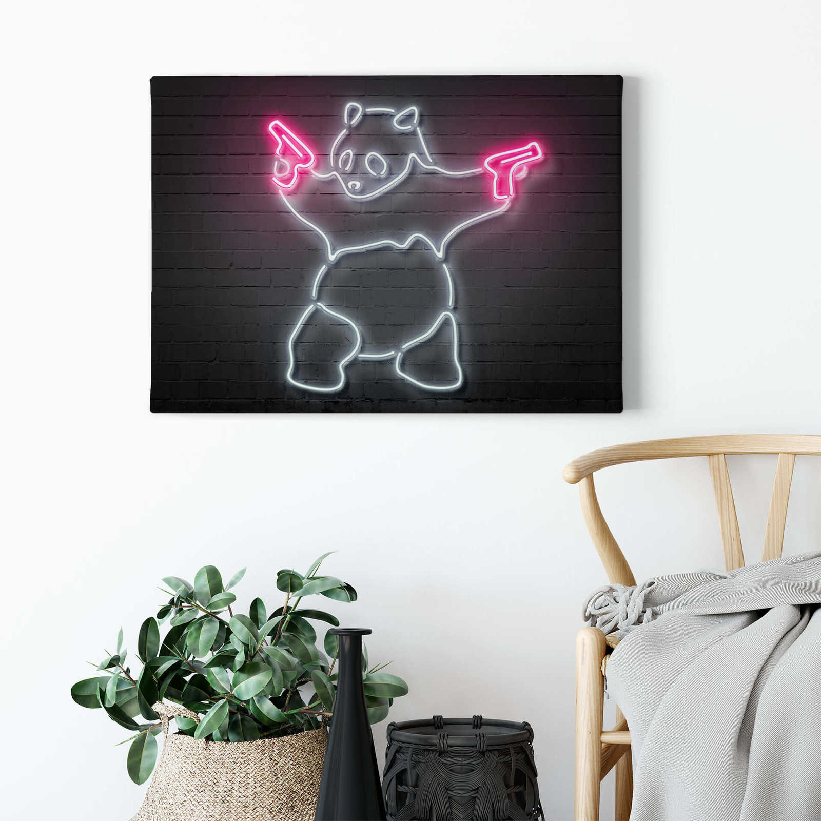             Leinwandbild Neonschild 'Panda' von Mielu – 0,70 m x 0,50 m
        