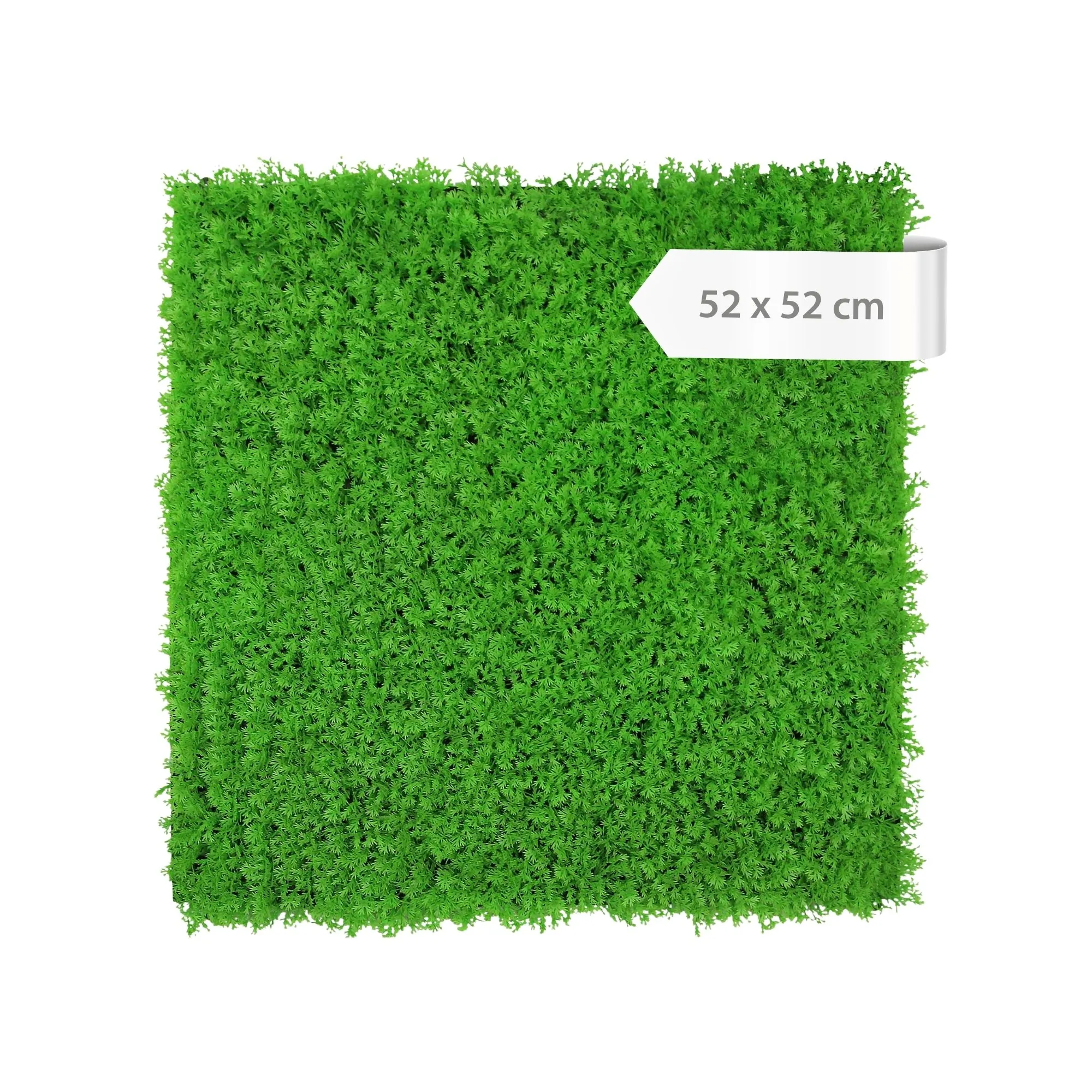 Wall panels featuring artificial plants with a grass design in bright green, 52 x 52 cm