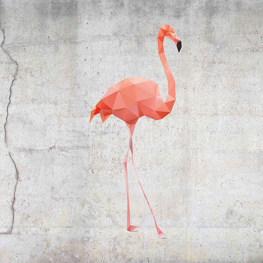 flamingo, pink, polygonal, kunst, wanddekoration