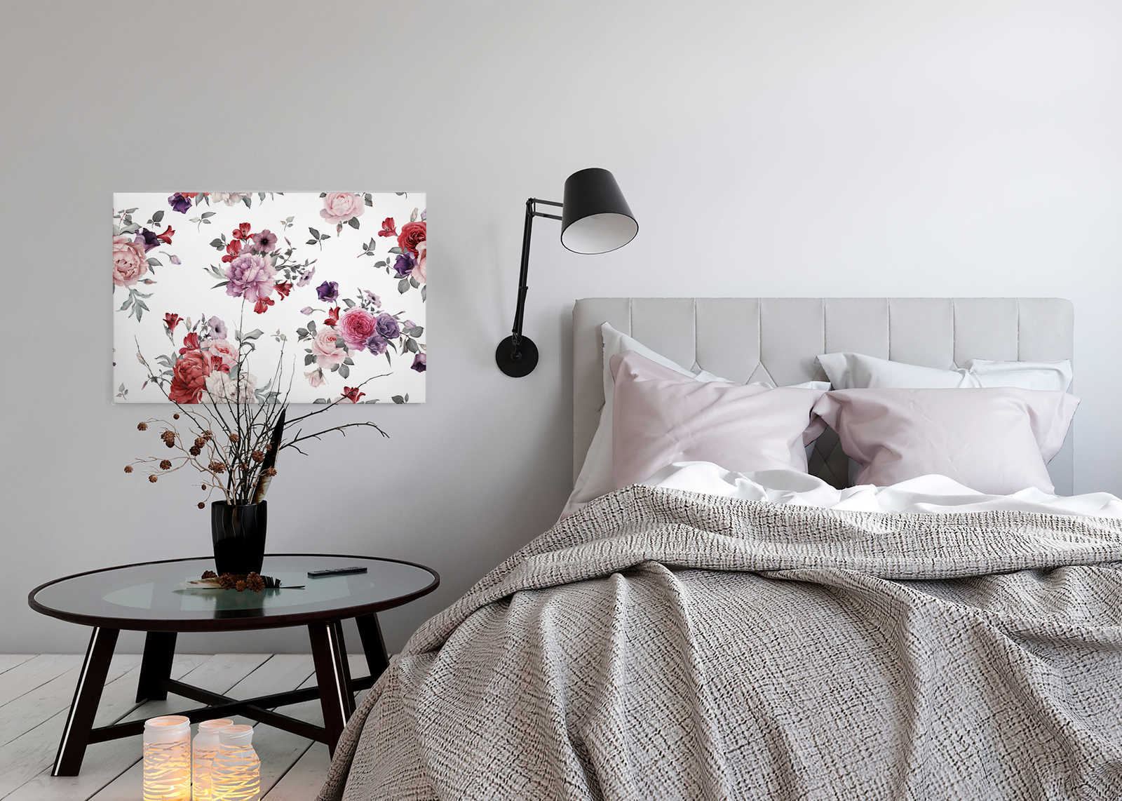             Leinwand romantische Blumen – 0,90 m x 0,60 m
        