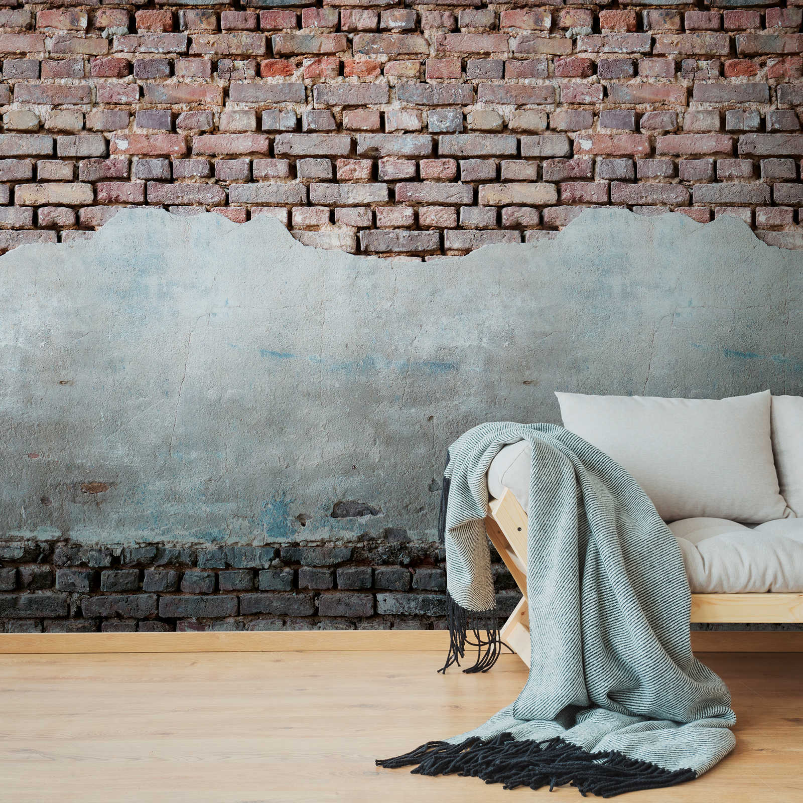         Nouveauté papier peint | imitation mur papier peint motifs briques & crépi
    