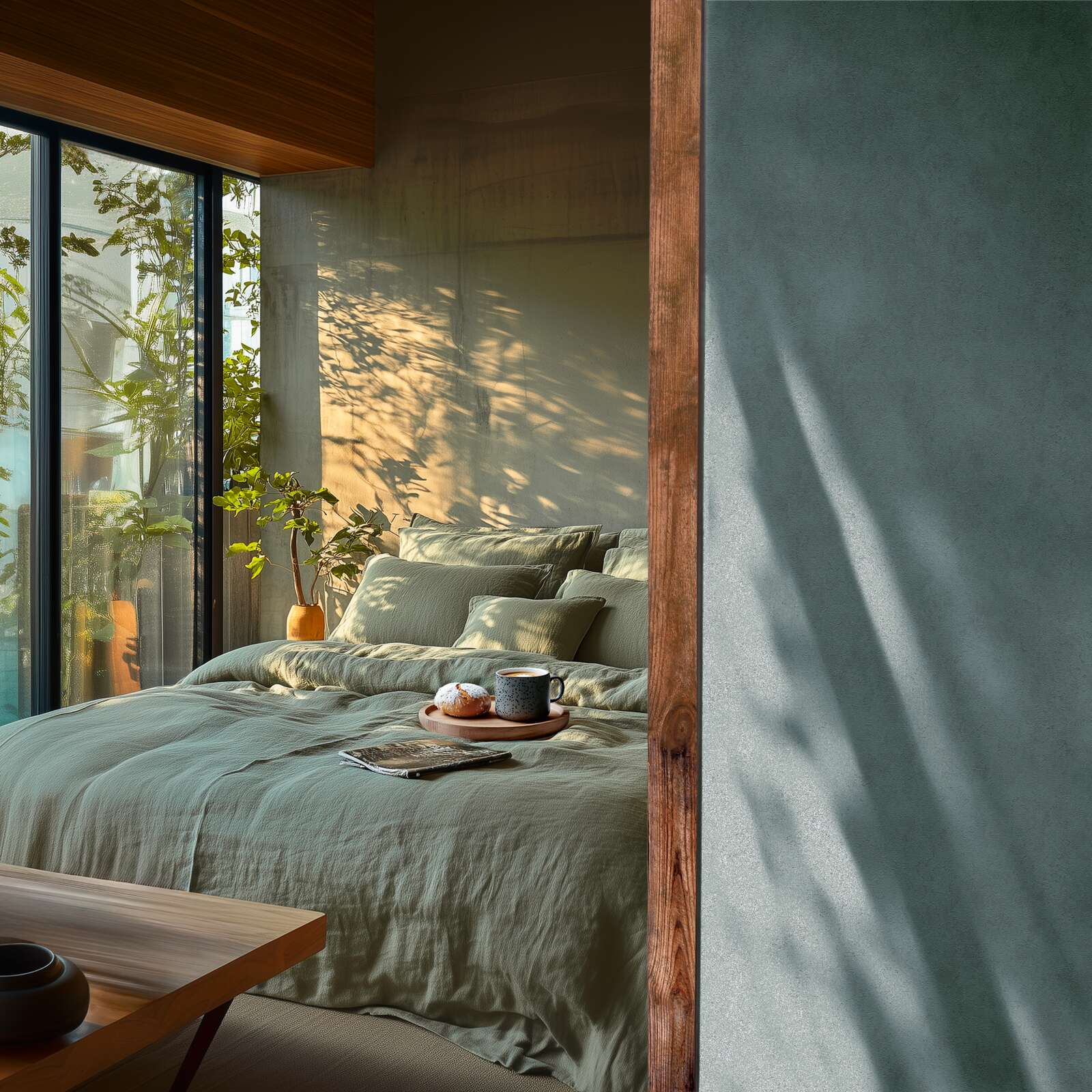             Moderne und elegante Uni-Vliestapete mit feiner Textur – Blau
        