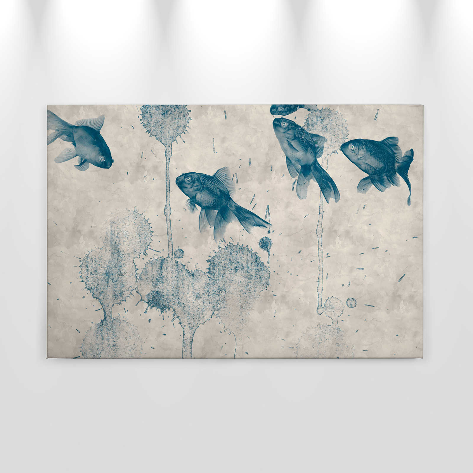             modernes Leinwandbild Goldfisch Teich – 0,90 m x 0,60 m
        