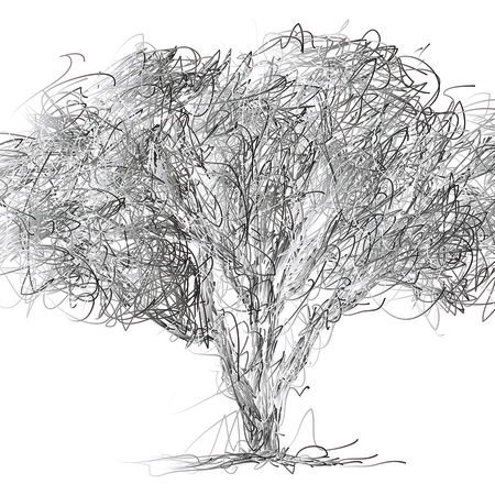 tree, sketch, bare, bush, abstract