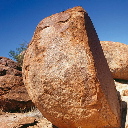         Felsen Fototapete orange Wüste & blauer Himmel
    