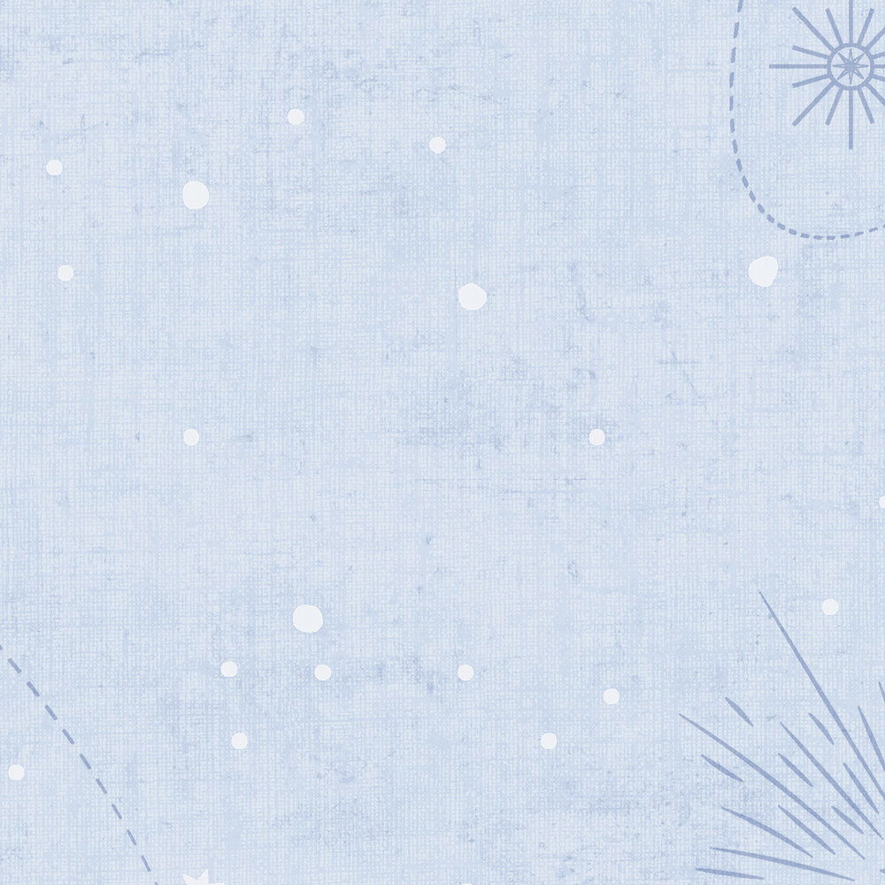             Kinderzimmer Vliestapete mit Planeten und Sternen für kleine Entdecker des Universums – Blau, Weiß
        