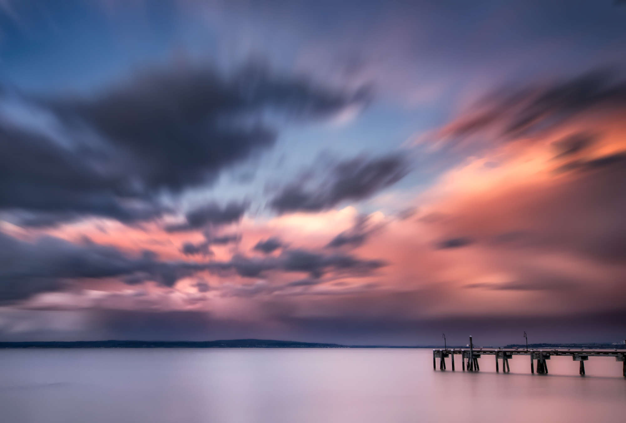 Meer, Sonnenuntergang, Pier, Wasser, Himmel