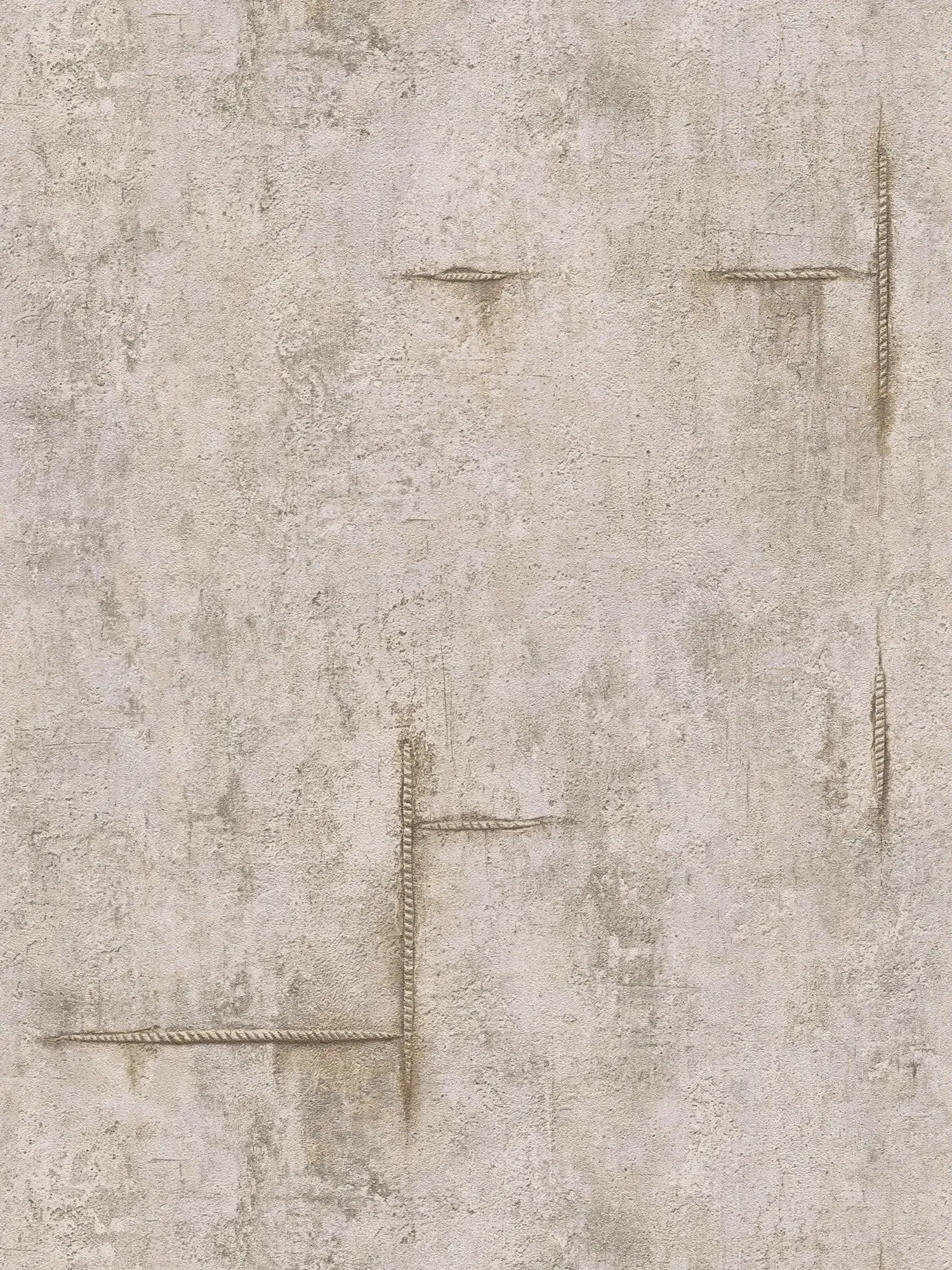 COSMOLiving - Non-woven wallpaper in urban loft look with natural texture - grey, brown, white