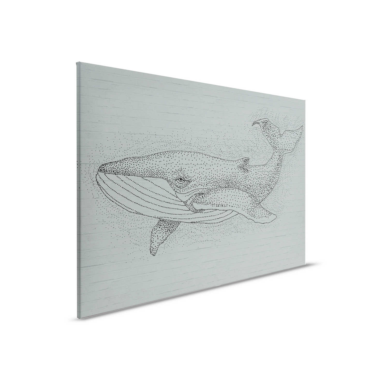         Mur de pierre toile avec motif de baleine en style de dessin - 0,90 m x 0,60 m
    