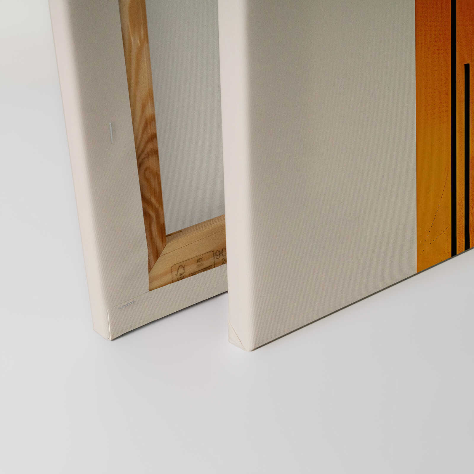             Leinwandbild Abstrakte Silhouette - Moderne Kunst in Orange und Schwarz – 30 x 45 cm - Creme, Schwarz
        