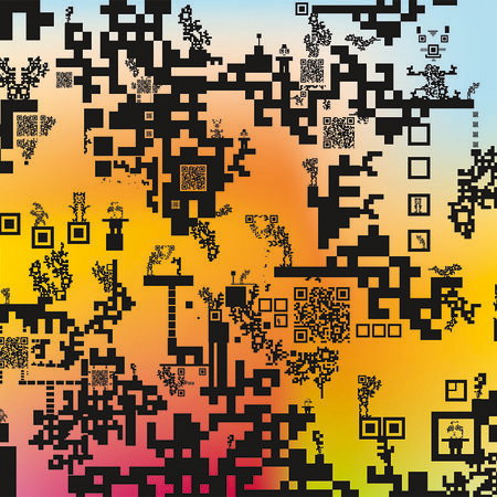 QR-Code, Muster, Mehrfarbig, Netz, Abstrakt