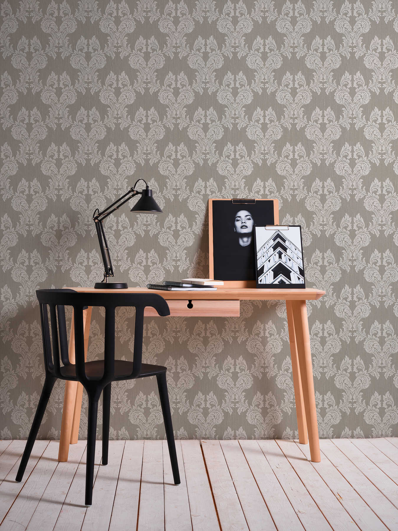             Tapete Barock Ornamente & Textildesign – Beige, Grau
        