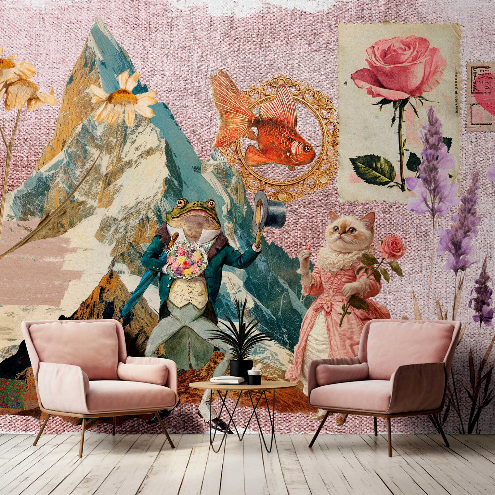 Dekoration für Zuhause, Kunst, Malerei, Rose, Fische