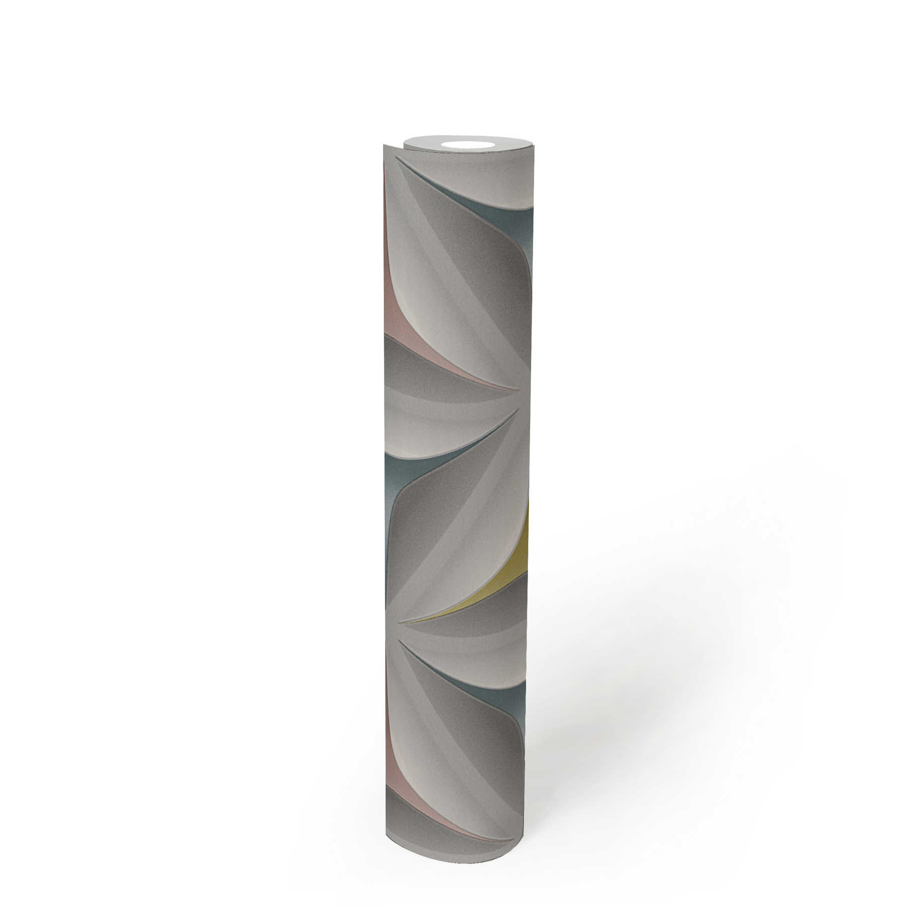             Vintage Tapete Skandinavien Muster – Blau, Grau, Rosa
        