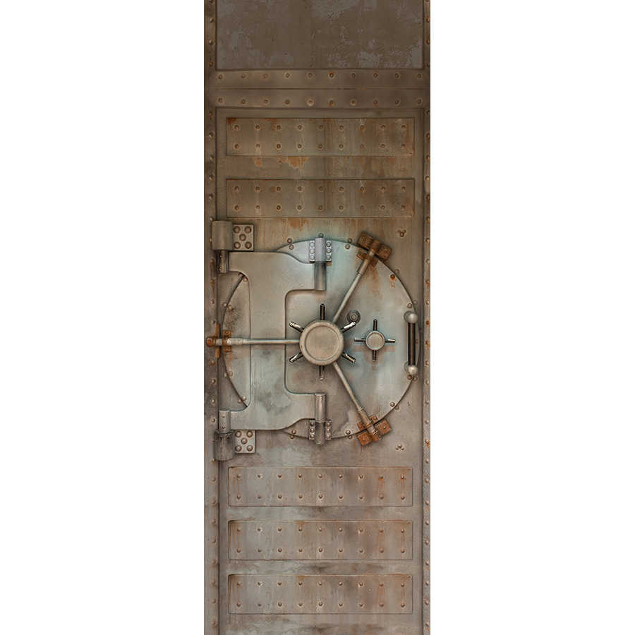 Sicherheitstür, Tresortür, Metalltür, verrostete Oberfläche, Schlossmechanismus