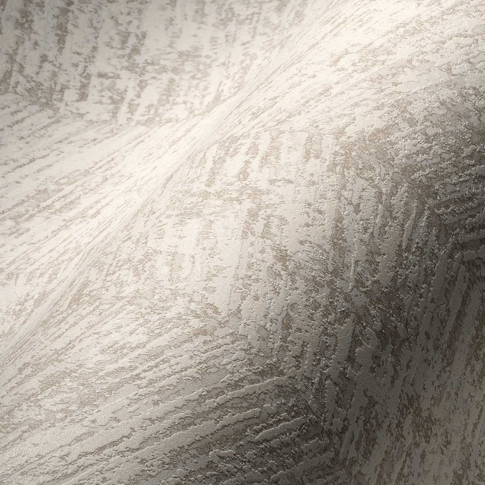             Strukturtapete Ethno Design mit Streifeneffekt – Creme, Metallic, Beige
        