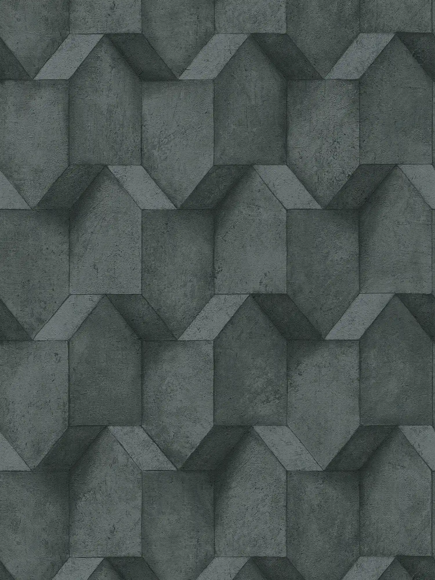         Anthracite wallpaper with 3D concrete look - black, grey
    