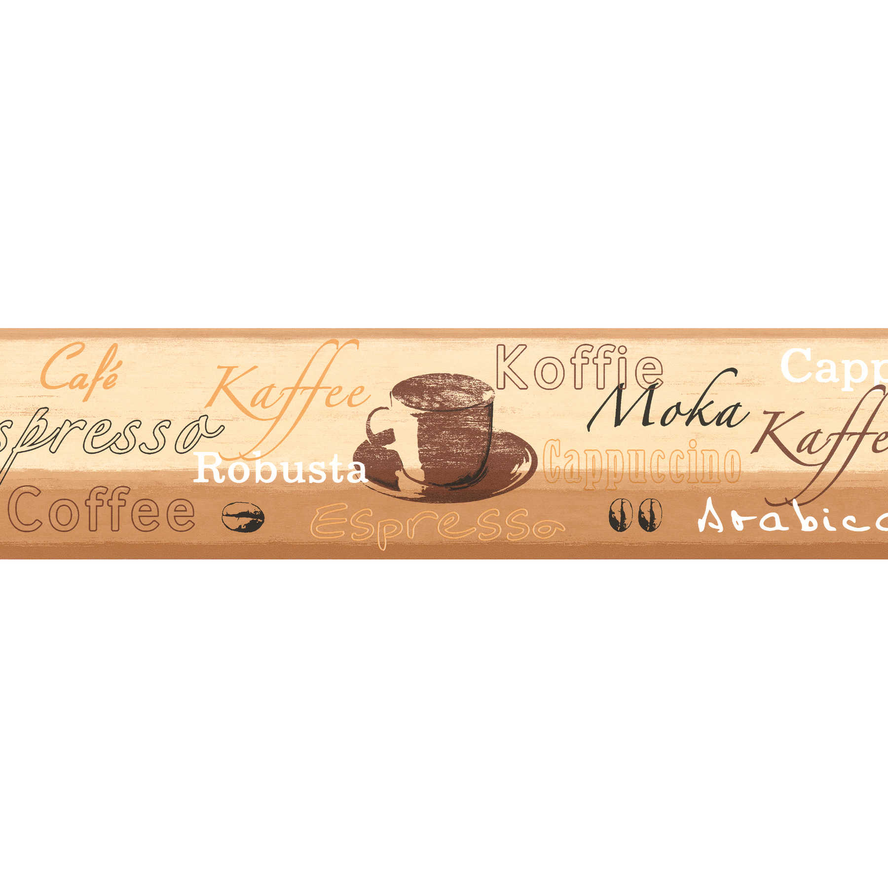         Tapeten Bordüre mit Kaffeemotiv für die Küche – Bunt
    