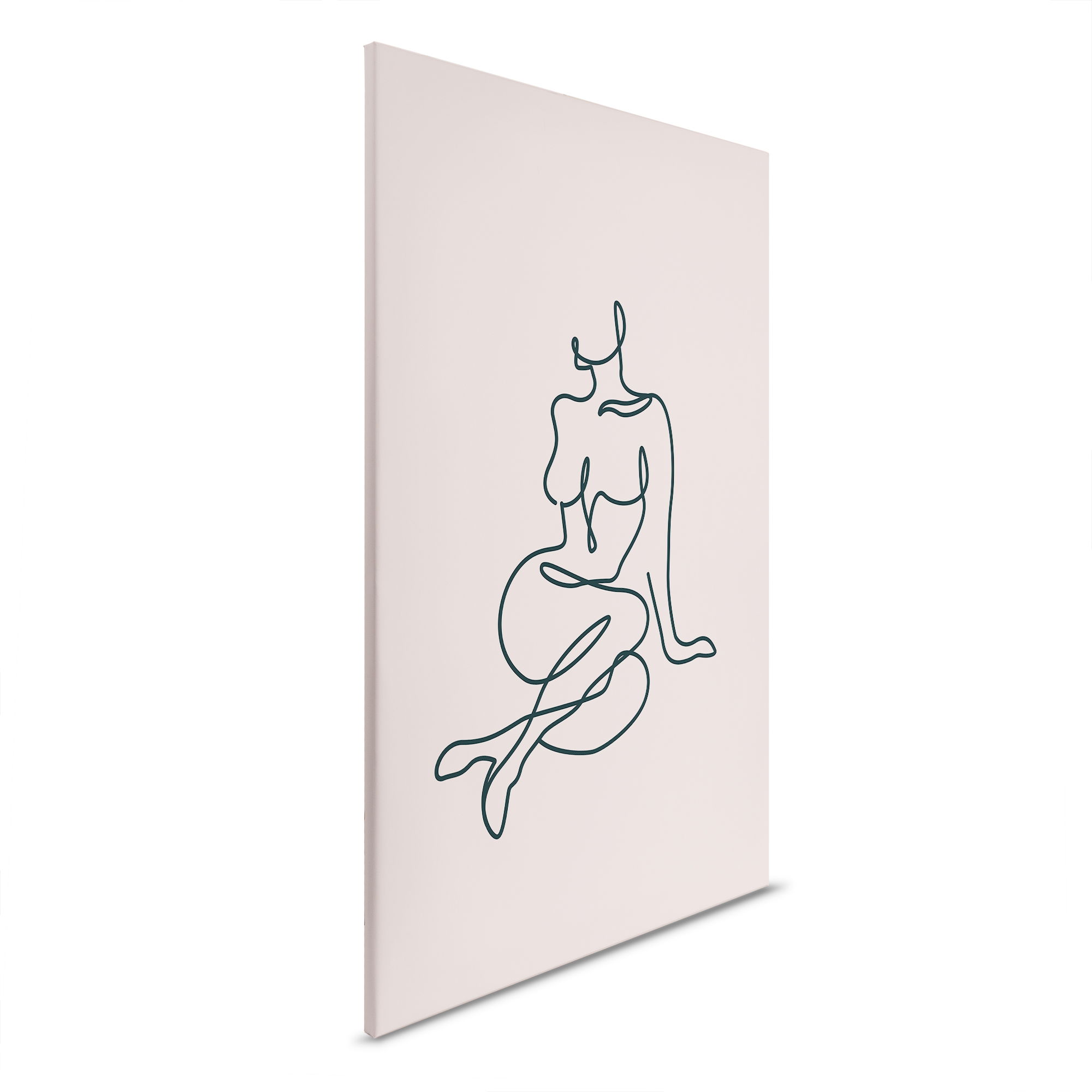         Minimalist body line - Canvas picture in soft tones - 30 x 45 cm - Cream, Black
    