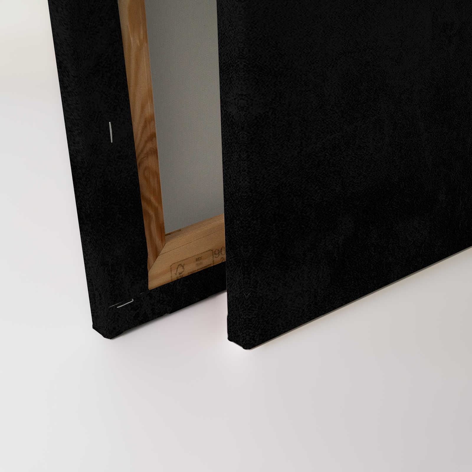             Fiji 2 - Leinwandbild Schwarz mit Blau Grauem Palmen-Motiv – 0,60 m x 0,90 m
        