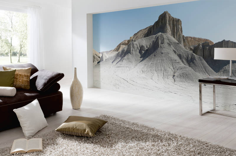 Wandtattoo Landschaft, Wandbild Berglandschaft, Schneegebirge, Wohnzimmer Dekoration, Raumgestaltung