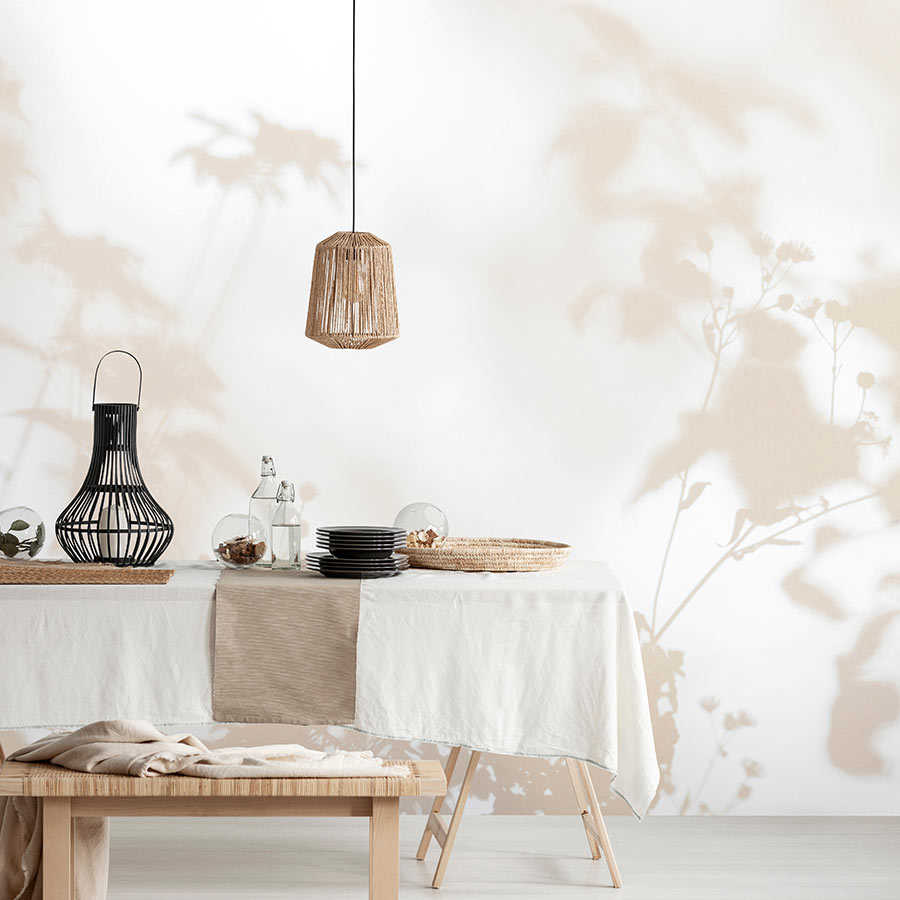 Shadow Room 1 – Natur Fototapete Beige & Weiß, verblasstes Design