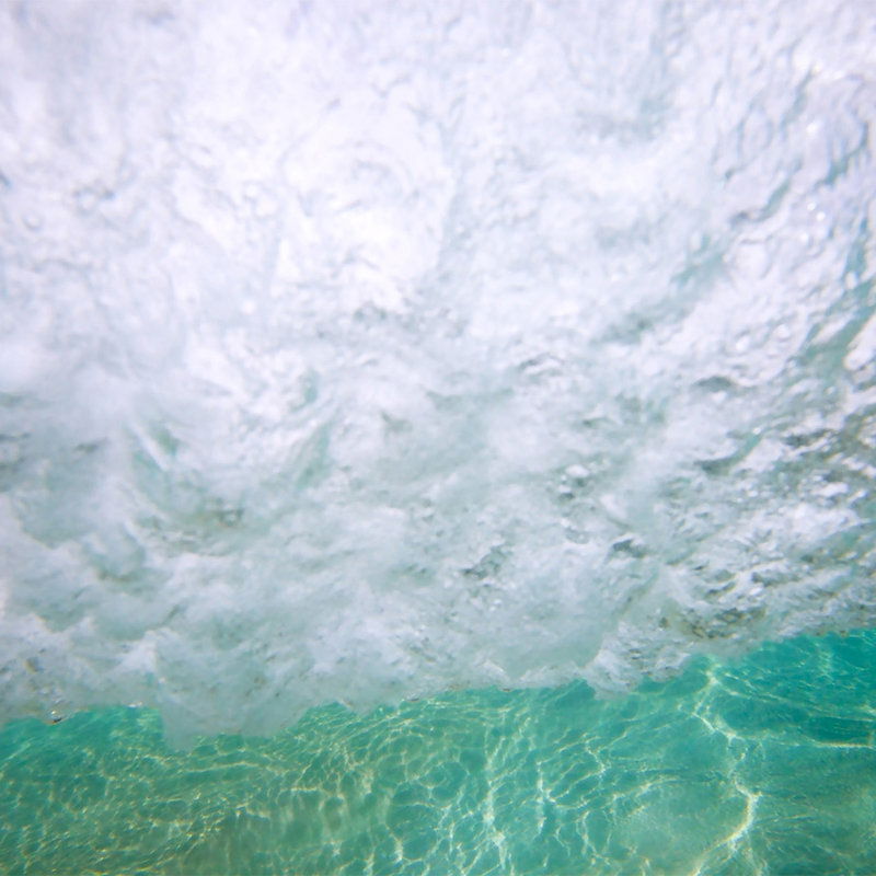         3D photo wallpaper with ocean flair - non-woven wallpaper with wave movement - turquoise, white
    