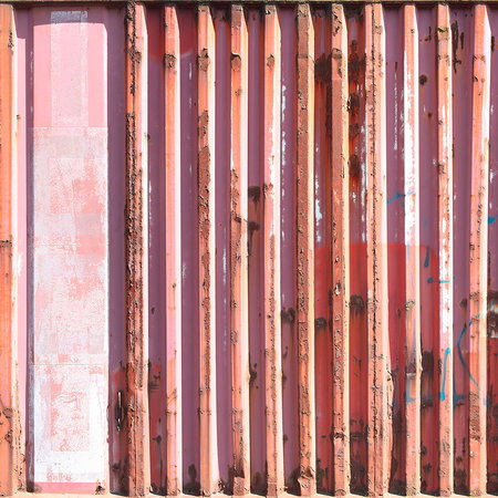 container, shipping, rust, pink, striped