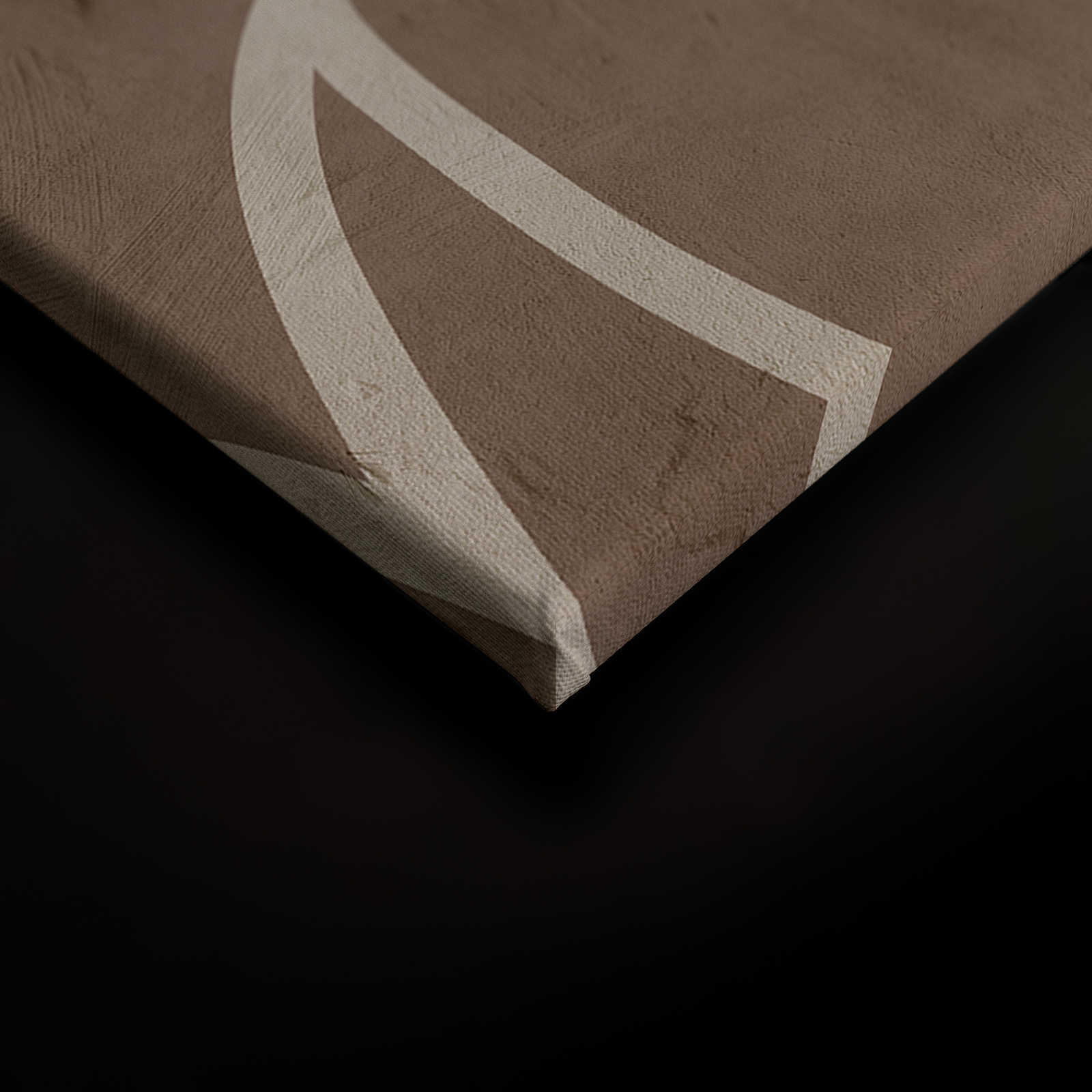             Serengeti 3 - Leinwandbild Braun-Beige Lehmwand mit Linien Design – 0,90 m x 0,60 m
        