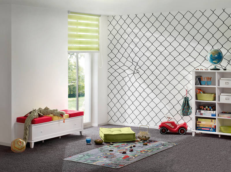             Design Behang Raster Zwart Wit Grafisch
        